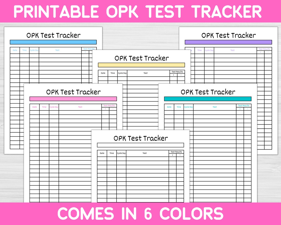 OPK Test Tracker Printable. Trying to Conceive. Fertility - Etsy