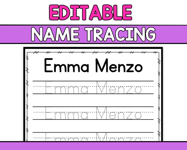 Editable Custom Name Tracing Worksheet. Handwriting Practice. I Can ...