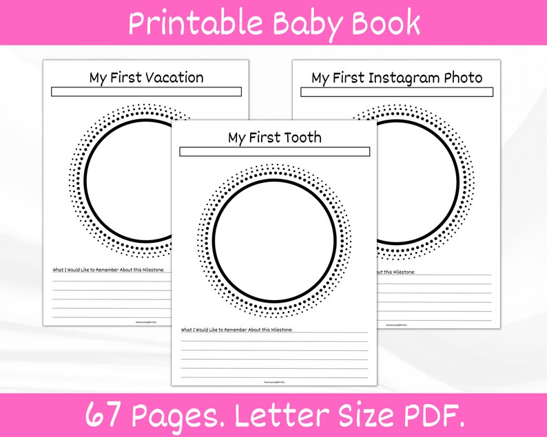 Baby Memory Book Footprints. Printable Baby Book. Baby Etsy
