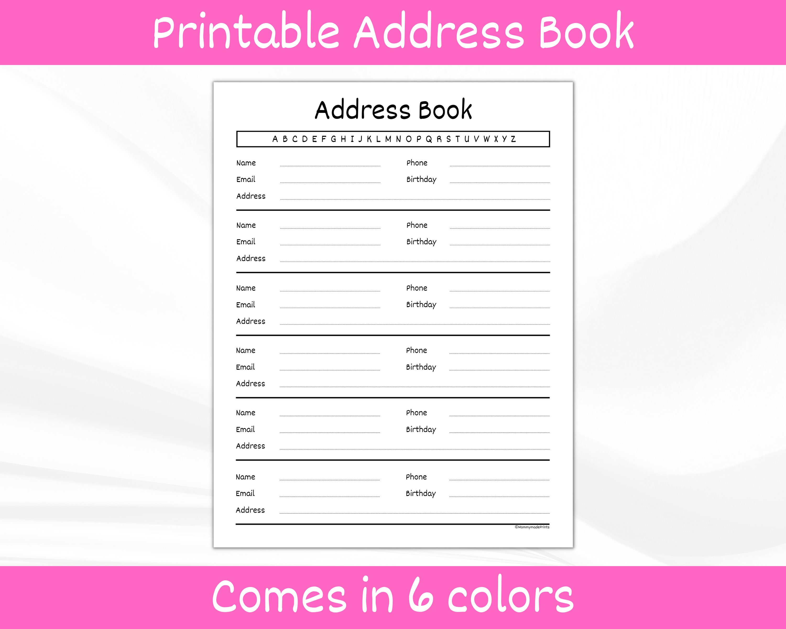 Lined Address Book Printable Set. Password Book. Password - Etsy