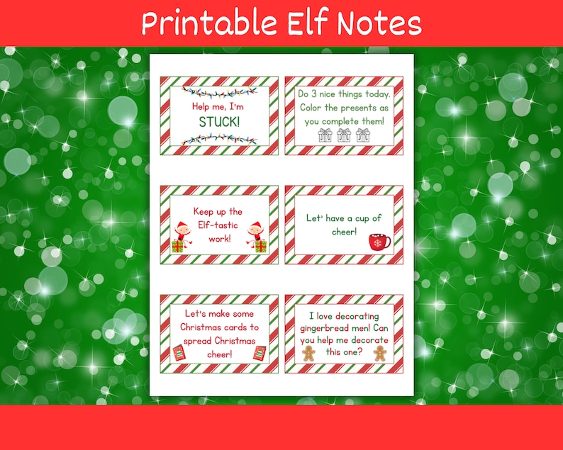 Elf Notes Printable. Elf Report Card. Elf Letter. Elf Jokes. - Etsy