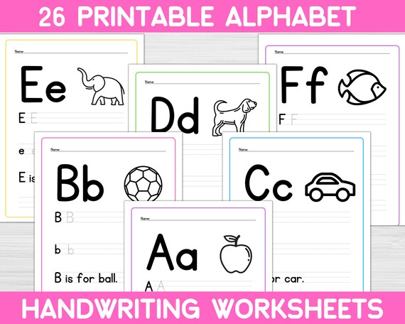 alphabet worksheets preschool worksheets abc letter tracing etsy