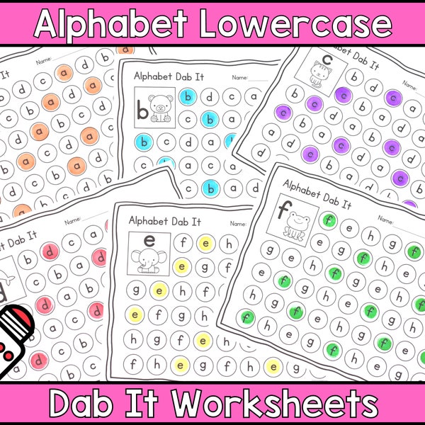 Alphabet Dab It Lowercase Preschool Worksheets. Montessori Materials. Preschool Printables. Fine Motor Skills. ABC Worksheets.