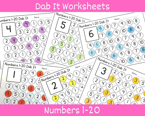 Numbers Dab It Lowercase Preschool Worksheets. Montessori Materials. Preschool Printables. Fine Motor Skills. ABC Worksheets.