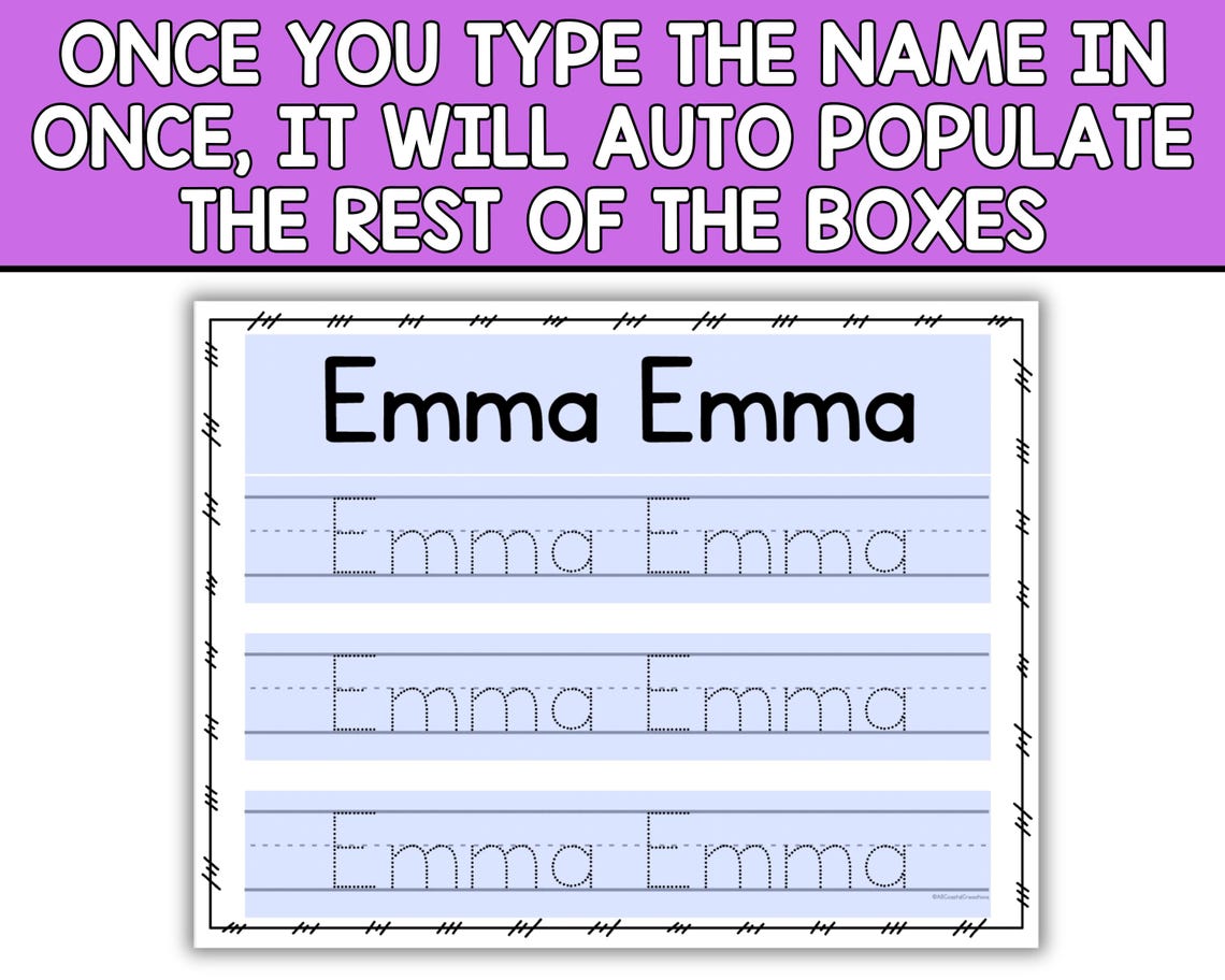 Editable Custom Name Tracing Worksheet. Handwriting Practice. I Can ...