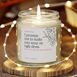 Bridesmaid Candle - Personalized, Bridesmaid Proposal Candle, Bridemaids proposal, Bridesmade, Candle Bridesmaid, Bridesmaids Gift