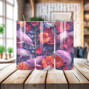 Seamless Dolphin Tumbler Wrap | Dolphin Tumbler | Dolphin PNG | Ocean Tumbler Wrap | Dolphin Wrap | Ocean Tumbler PNG | Colorful Underwater