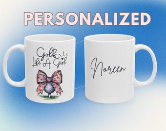 Taza Golf Like a Girl - Personalizada / Regalo de golf para abuelas / Regalos de golf para ella / Regalos de golf para mujeres / Golf para mujeres / Regalos de golf