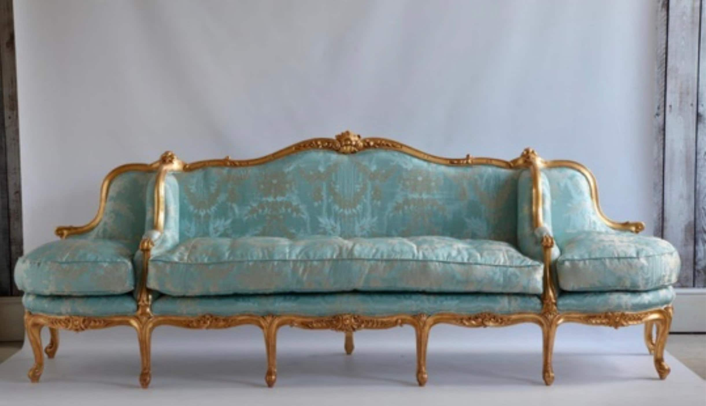 Deep antique French Louis XV sofa - two seat – Chez Pluie