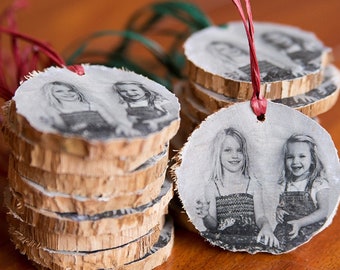 Tree Branch Wood Disc Ornaments