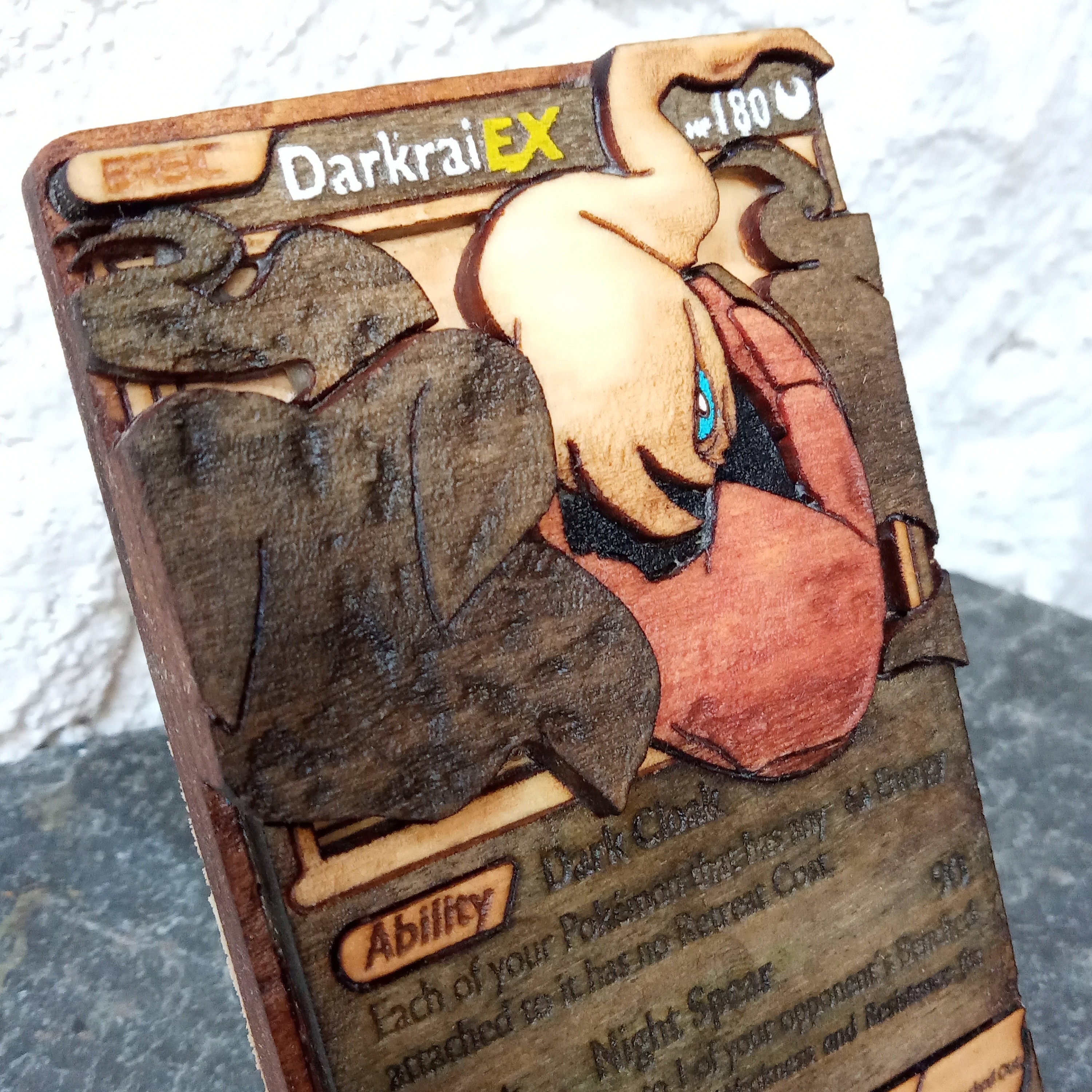 Darkrai Ex 3d Wooden Pokemon Card Pokemon Personalized Card Etsy