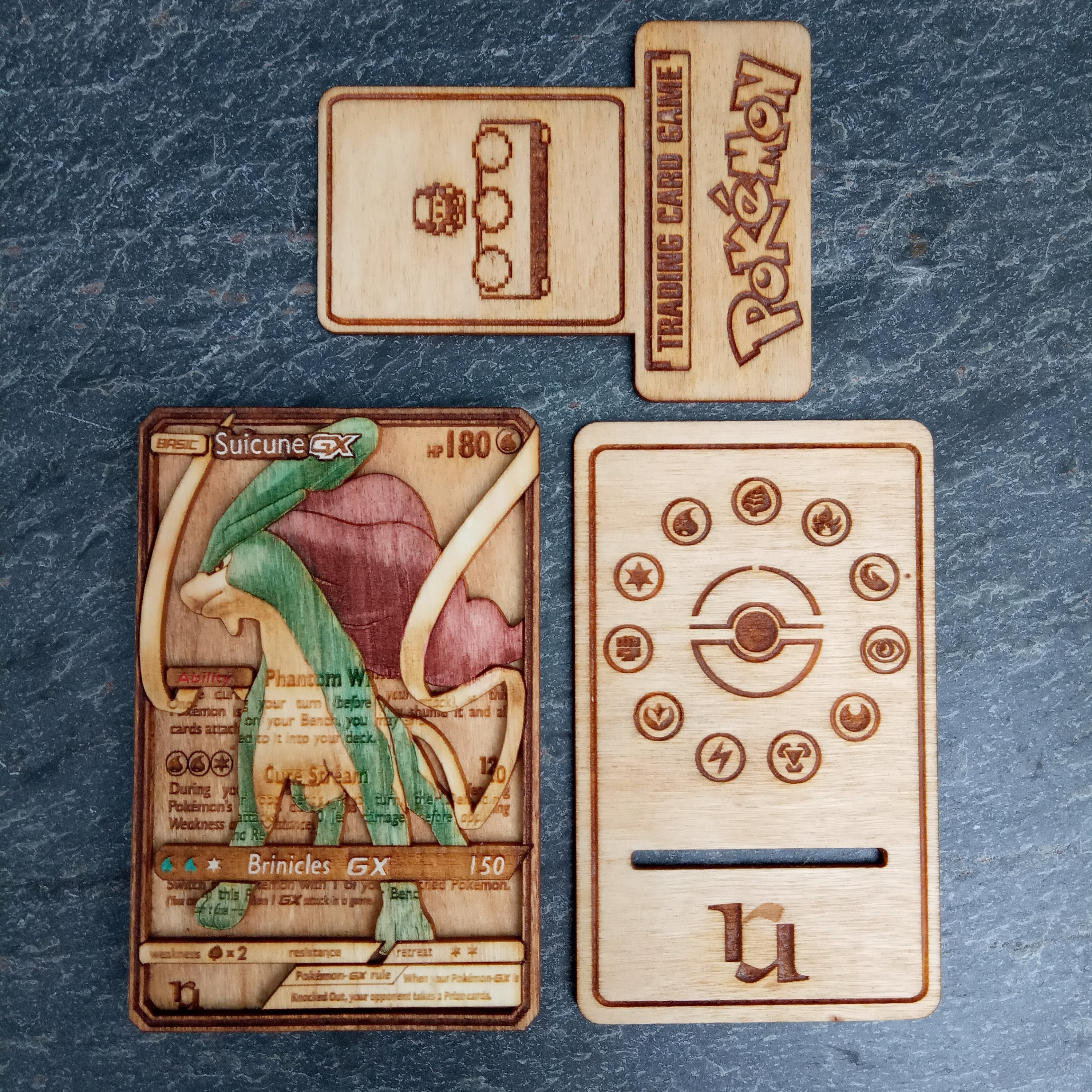 Suicune Wooden Pokemon Card Shiny Suicune GX Sun & Moon 3D - Etsy Denmark