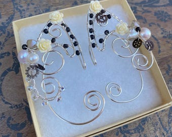 Handmade Wire Wrapped Steampunk Elf Ear Cuffs