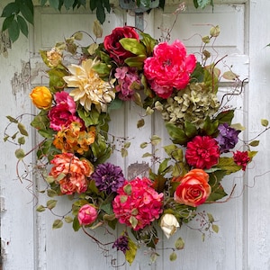 Spring Wreaths, Summer Wreaths, Fall Wreaths, Autumn Wreaths, Front Door Wreath, Colorful Wreaths, Large Wreath, Luxury Wreath image 1