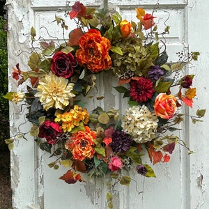 Large Fall Wreath, Fall Wreaths, Wreath for Fall, Autumn Wreaths, Summer Wreaths, Front Door Wreath, Luxury Wreath, Bestseller