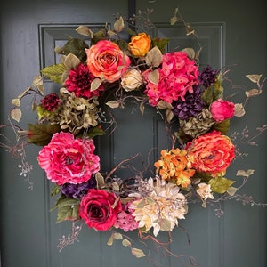 Spring Wreaths, Summer Wreaths, Fall Wreaths, Autumn Wreaths, Front Door Wreath, Colorful Wreaths, Large Wreath, Luxury Wreath image 4