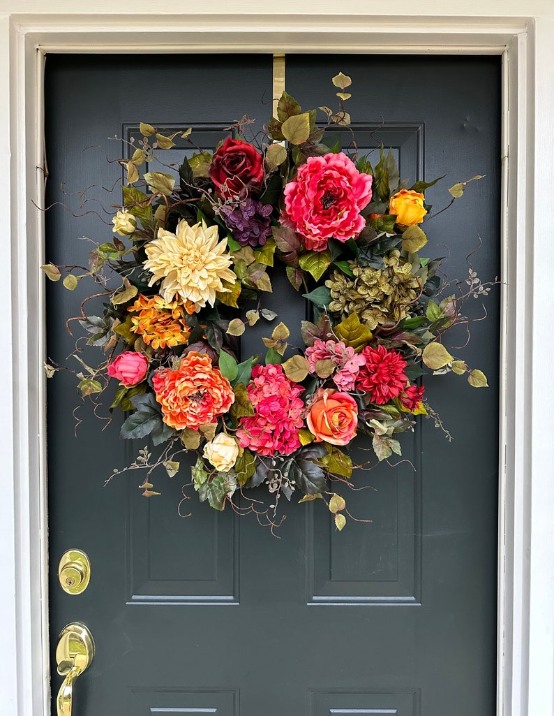 Spring Wreaths, Summer Wreaths, Fall Wreaths, Autumn Wreaths, Front Door Wreath, Colorful Wreaths, Large Wreath, Luxury Wreath image 9