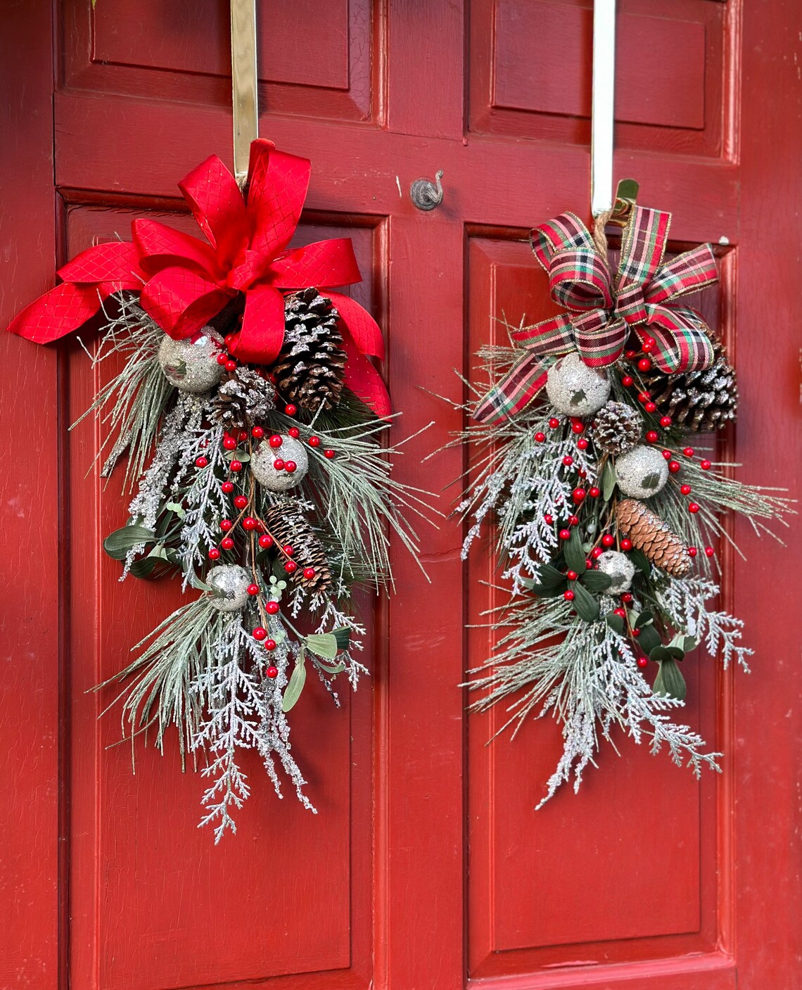 Swag Set of 2 Pair of Swags Mini Winterteardrop Holiday Etsy