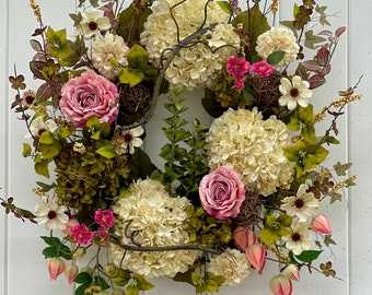 Mother's Day Gift, Gift for Mom, Spring Wreaths, Summer Wreaths, Large Wreath, XL Wreath, Front Door Wreath, Luxury Wreaths