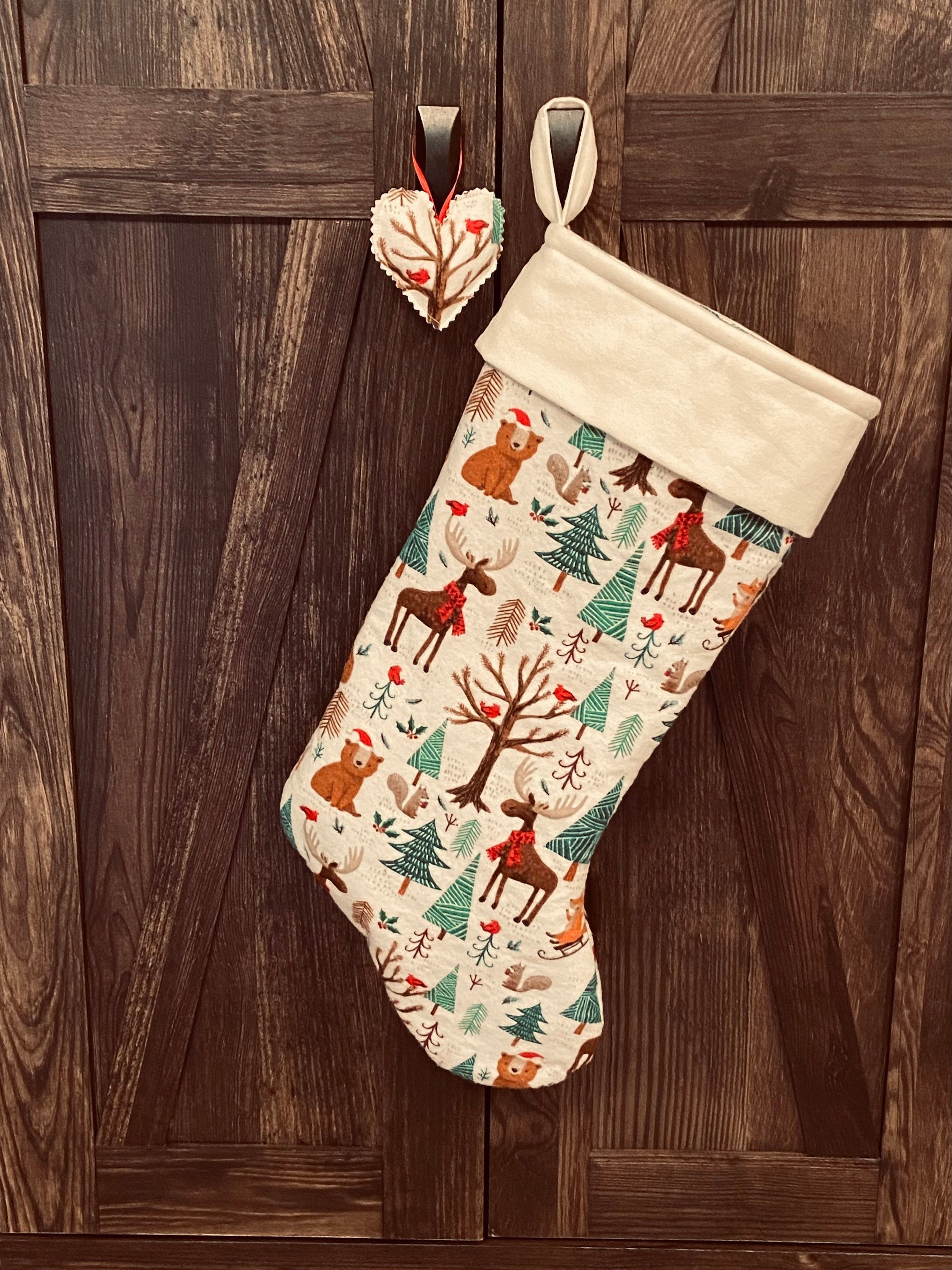 Woodland Animals Christmas Stocking - Etsy Woodland Animals Christmas Stocking - Etsy