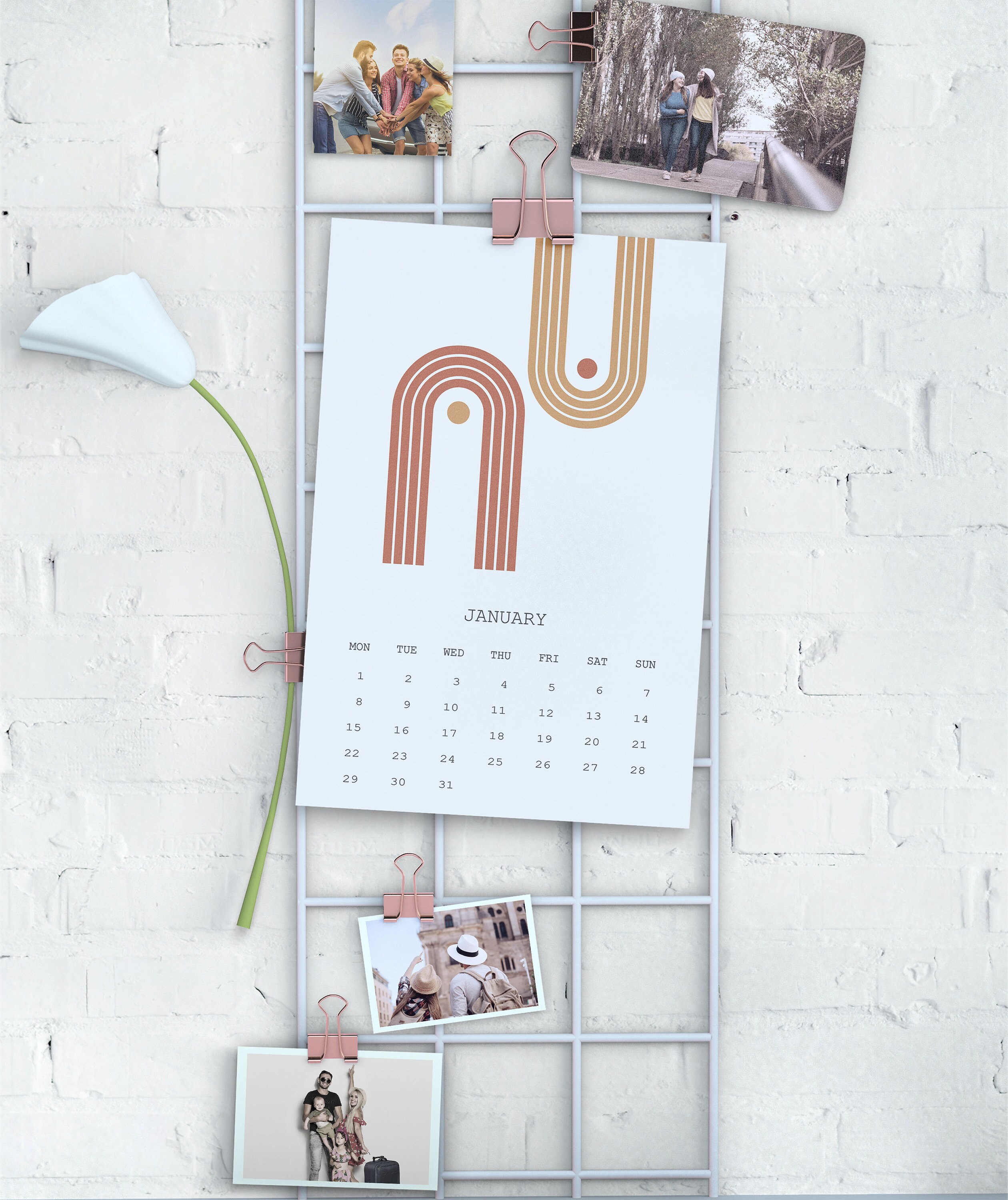 2024 Abstract Art Calendar, 2024 Calendar, Minimal Calendar, Art Wall