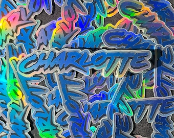 Charlotte holographic vinyl sticker