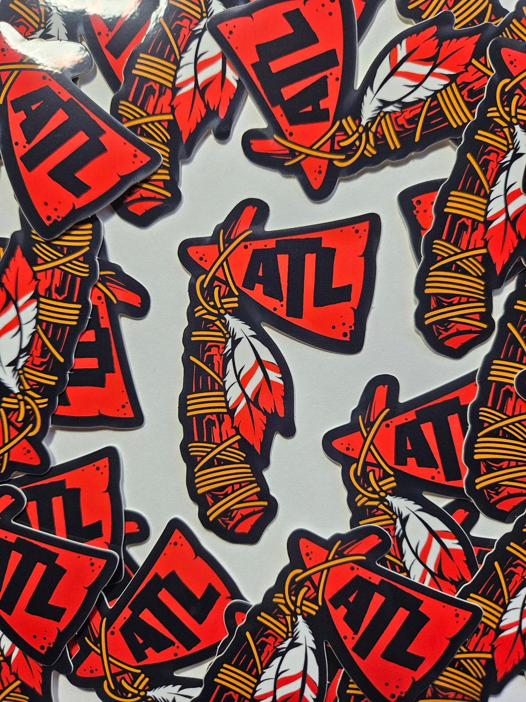Atlanta Braves Lettering Logo Vinyl Decal - White, For Car, Laptop, Or Window