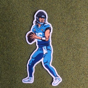 thumbnail image 2 of Custom Sewn Trevor Lawrence Jacksonville Jaguars Teal Jersey - Stitched Letters & Numbers 2 of 6