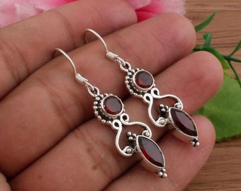 Quality Boho Silver Earring 925 Sterling Silver Earring Oval Earring Beautiful Smoky Quartz AAA Ear Wire Earring Gift For Her