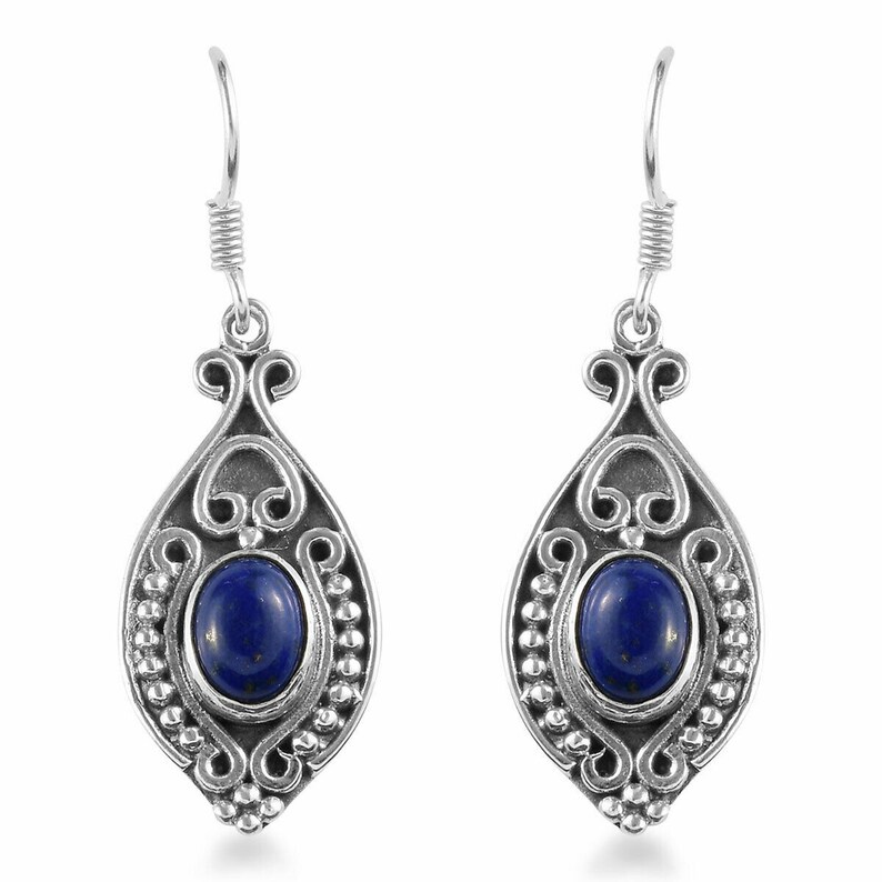 Attractive Handmade Designer Earring Natural Lapis Lazuli Earring 925 Solid Sterling Silver Earring Free Shipping Dangle Women Earring