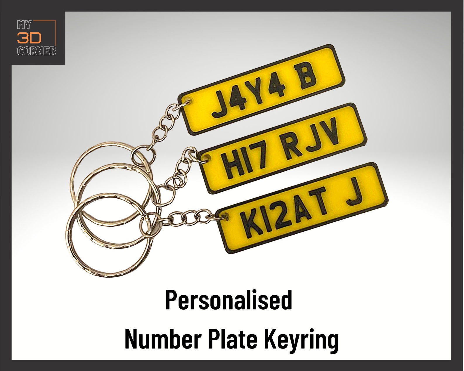 Personalised Number Plate Key Keyring Name Custom Plaque 3D Etsy