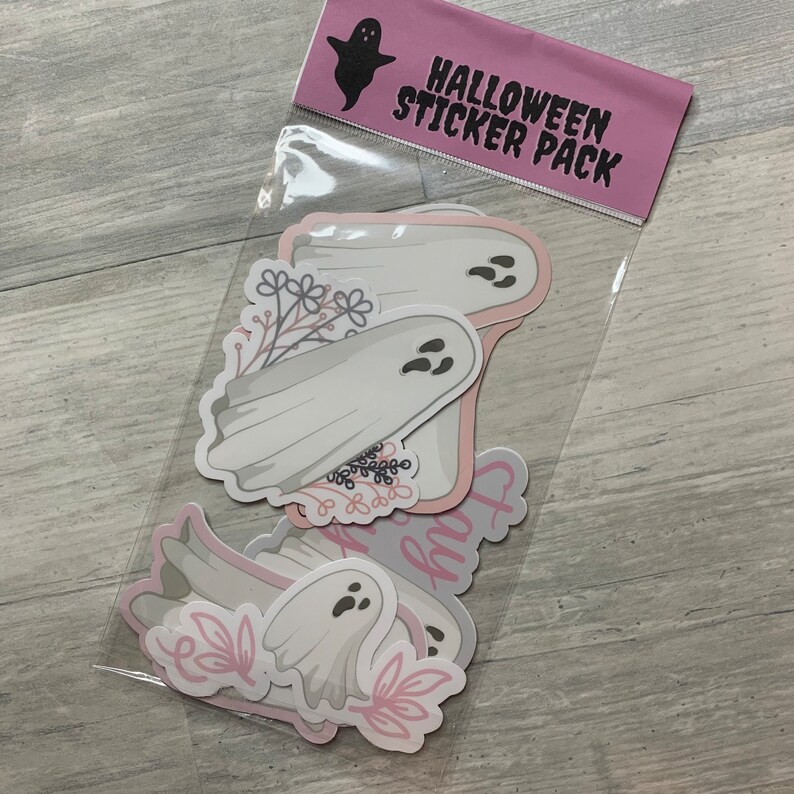 Pink Ghost Stickers cute Ghost Laptop Sticker Spooky Etsy
