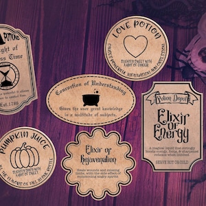Halloween Stickers, Elixir Label Stickers,  Apothecary Labels, Halloween potion  Labels