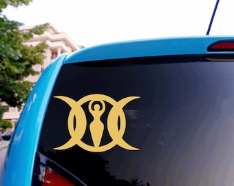 Triple Moon Goddess Decal: Pagan Car/Laptop Vinyl Sticker