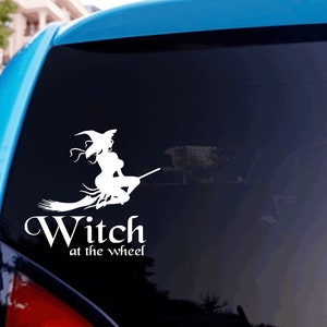 Witch at the wheel Decal | Witch driving Window sticker  | Wiccan car decal