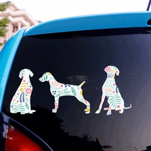 Weimaraner window Decal | Weim silhouette | Weimaraner laptop sticker | weim Window sticker | floral Weimaraner