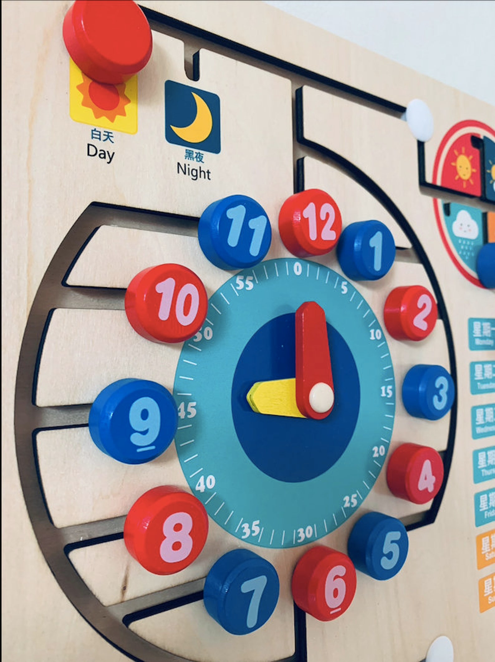 Learn Chinese perpetual wooden calendar Montessori learning Etsy