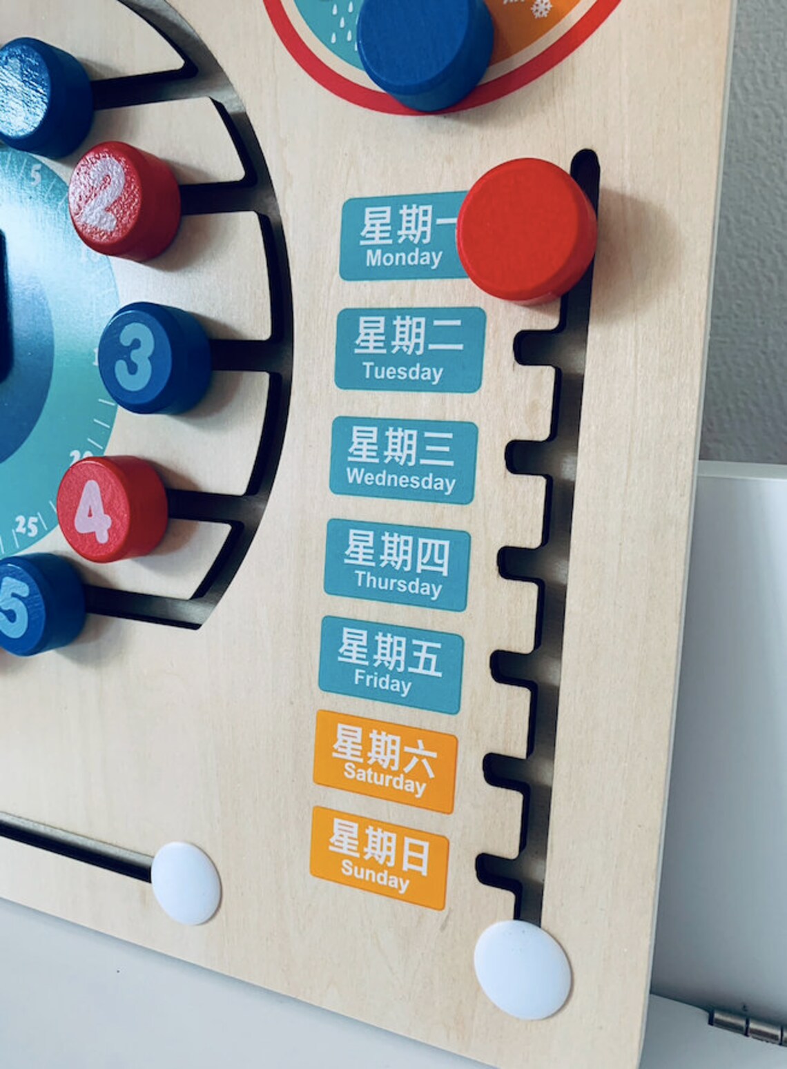 Learn Chinese perpetual wooden calendar Montessori learning Etsy