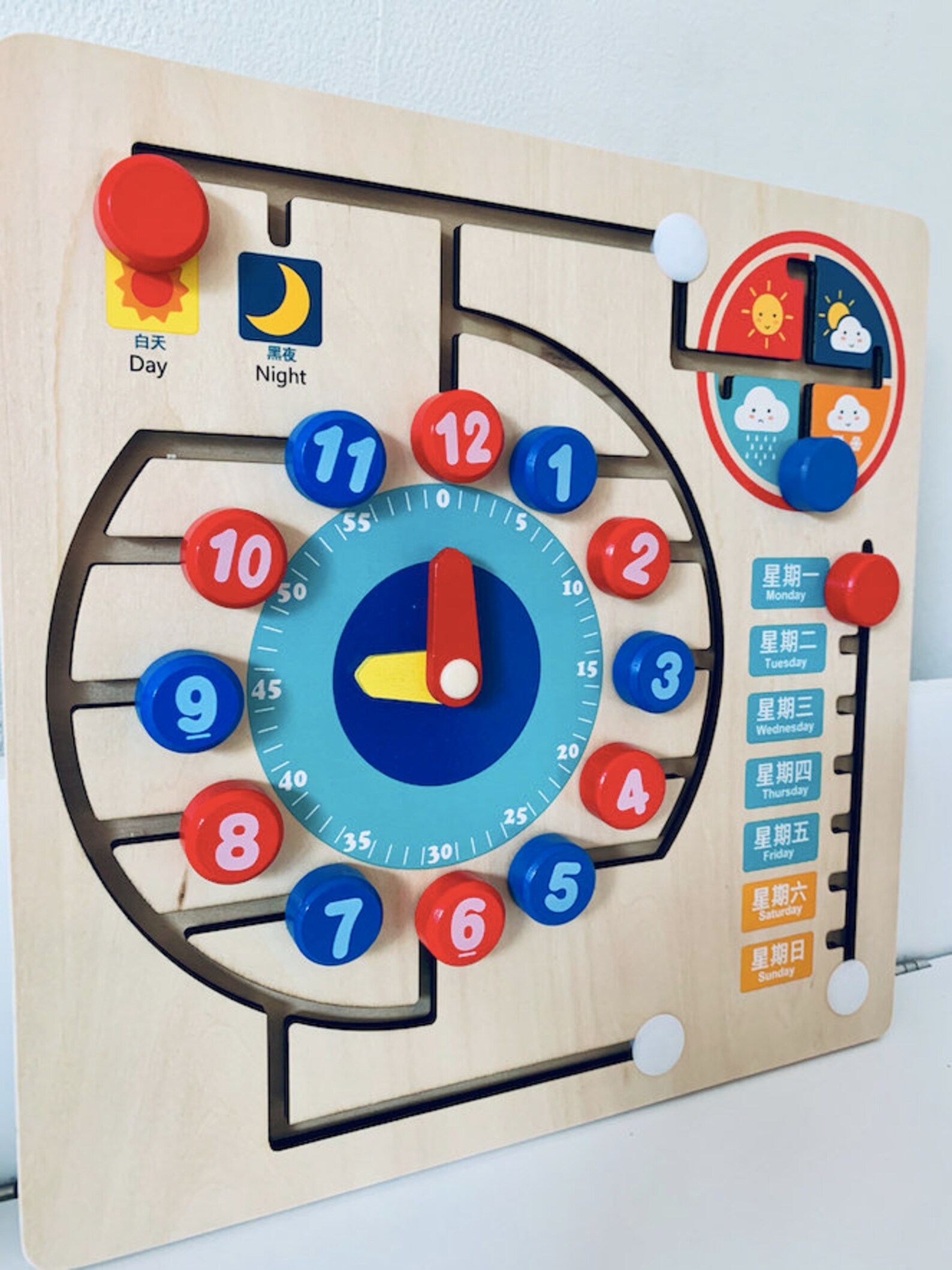 Learn Chinese perpetual wooden calendar Montessori learning Etsy