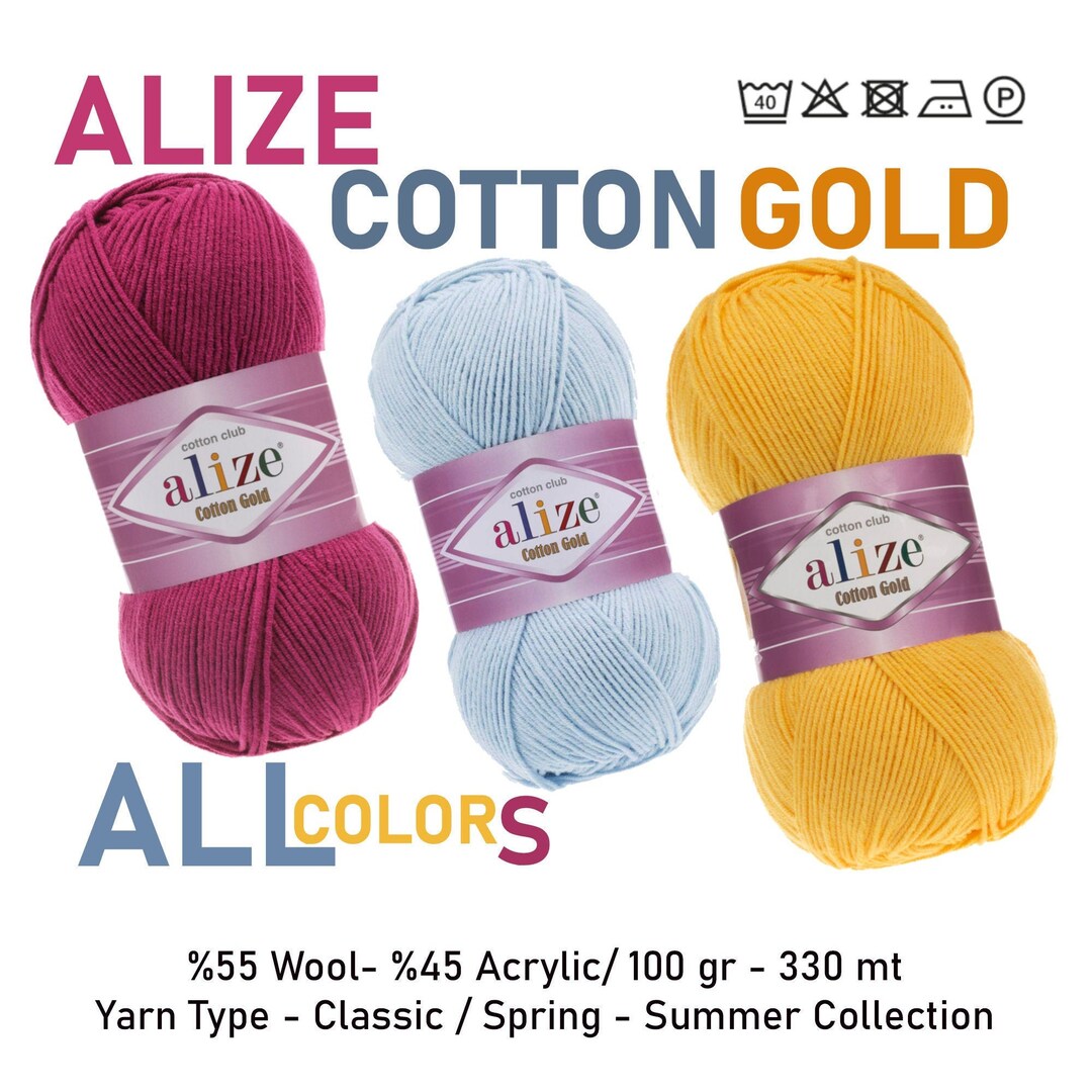Alize Cotton Gold Yarn Alize Yarn Cotton Gold Amigurumi Etsy UK