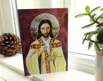 Jesus Christ the High Priest card | Mass | First Holy Communion | Ordination | Anniversary | Priesthood | Catholic | Sacraments