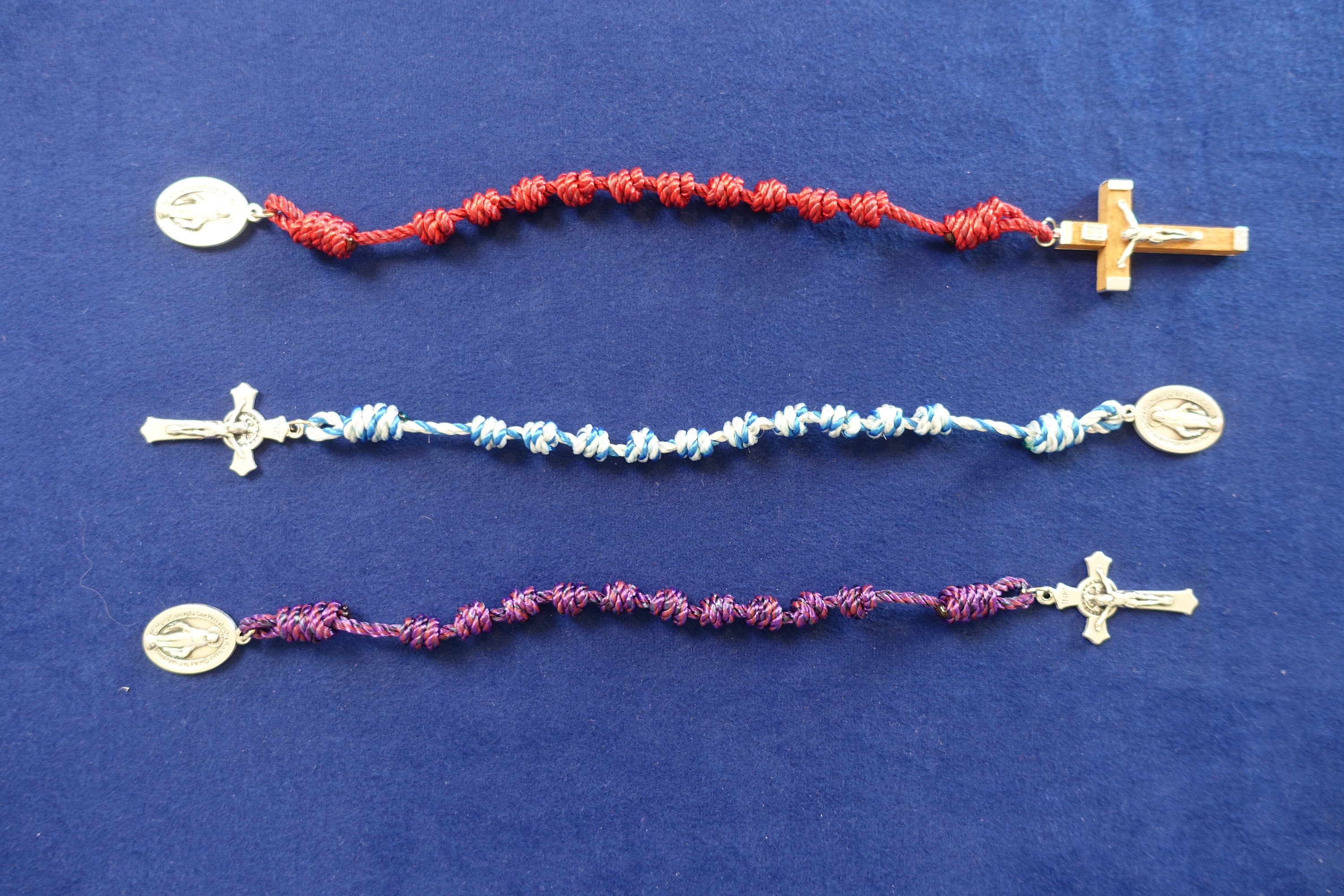 DIY Rosary Making Kit Reds includes: Twine, Knotting Tool, and