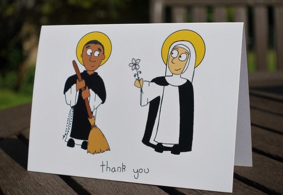 St Martin and St Catherine Thank You Card Cartoon Saints - Etsy Israel St Martin and St Catherine Thank You Card Cartoon Saints - Etsy Israel
