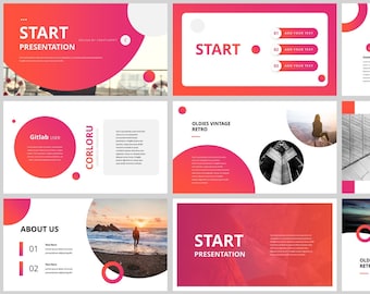 Modello di PowerPoint Minimal Magazine Style Business