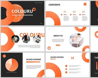 Modello di PowerPoint Minimal Magazine Style Business