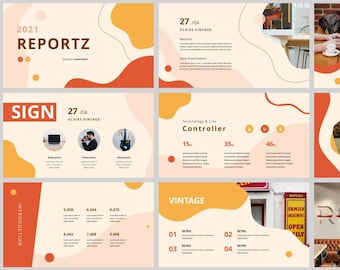 Modello di PowerPoint Minimal Magazine Style Business