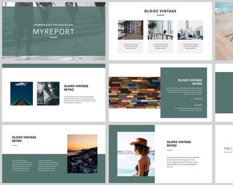 Modello di PowerPoint Minimal Magazine Style Business