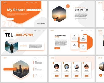 Modello di PowerPoint creativo geometrico aziendale minimo