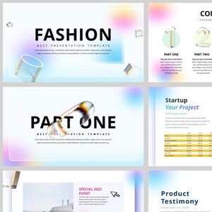 Solid Geometry 3D Glass Acid Design Report PowerPoint Template
