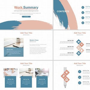 Minimal Clean Brush Style Work Plan PowerPoint Template